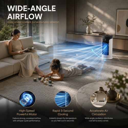 ArcticMist USB 3-In-1 Personal Cooler With Fan Humidifier And Night Light