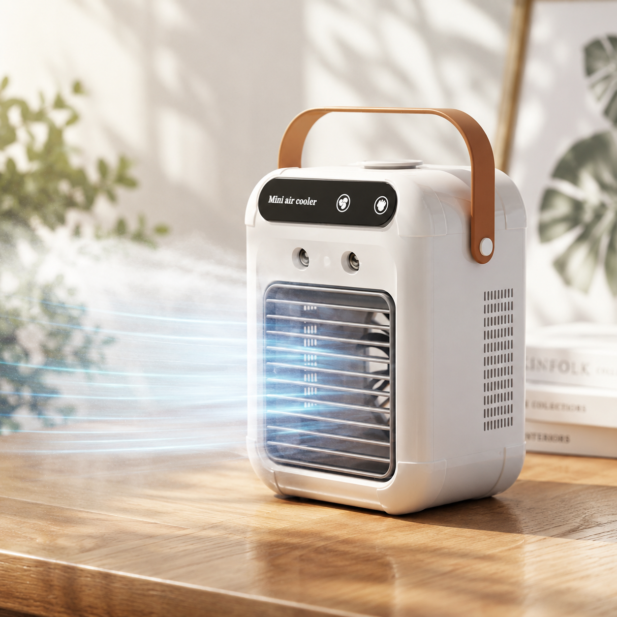 PureFlow Bladeless Desk Fan With USB Humidifier For Home Office