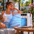 PureFlow Bladeless Desk Fan With USB Humidifier For Home Office
