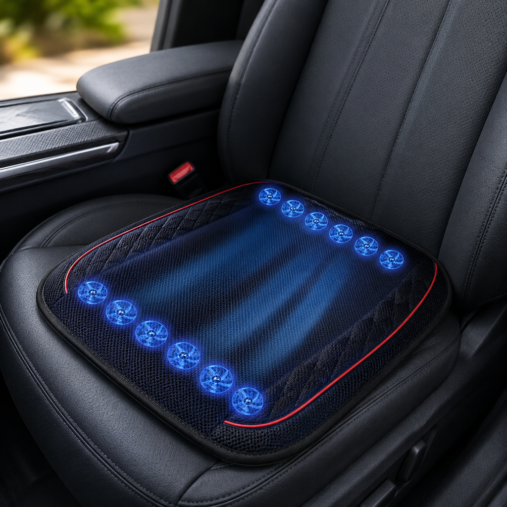Auto belüftetes Sitzkissen mit zehn Ventilatoren, USB 12V/24V Kühlpad