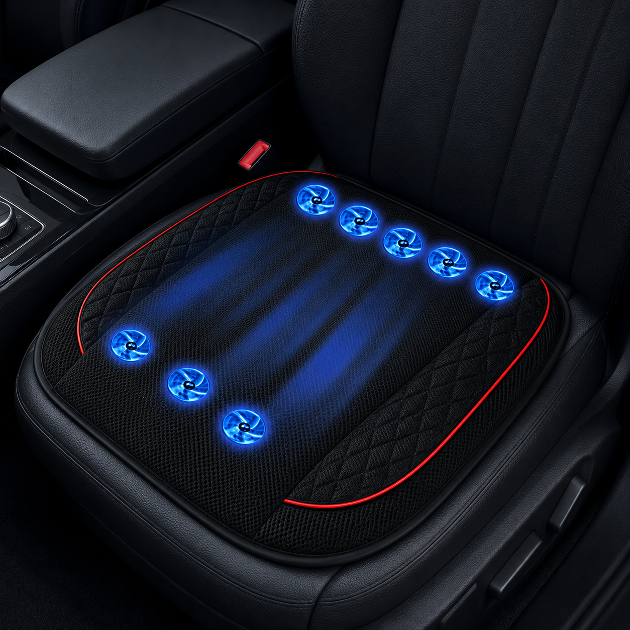Auto belüftetes Sitzkissen mit zehn Ventilatoren, USB 12V/24V Kühlpad