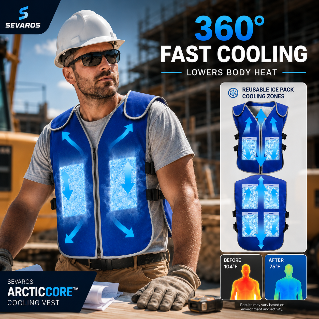 ArcticCore Ice Packs Cooling Vest For Outdoor Work And Sports