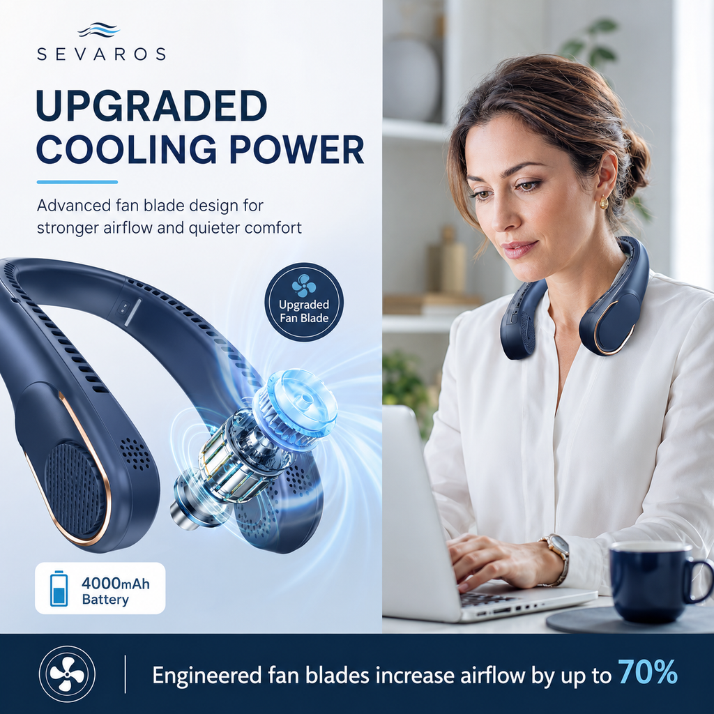 ArcticFlow Neck Fan 4000mAh Rechargeable Travel Cooling