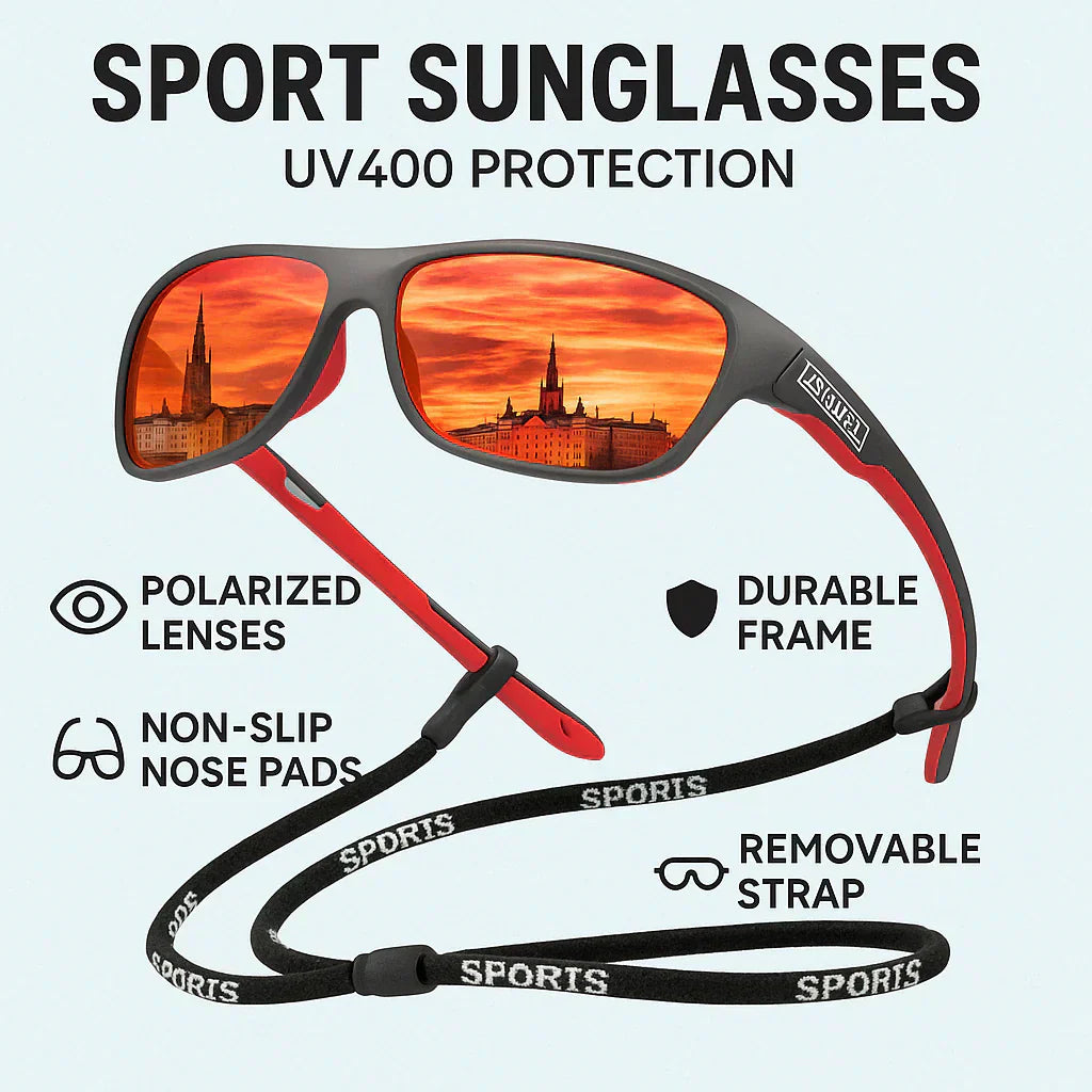Gafas de sol polarizadas envolventes con protección UV400 para hombre