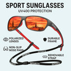 Gafas de sol polarizadas envolventes con protección UV400 para hombre