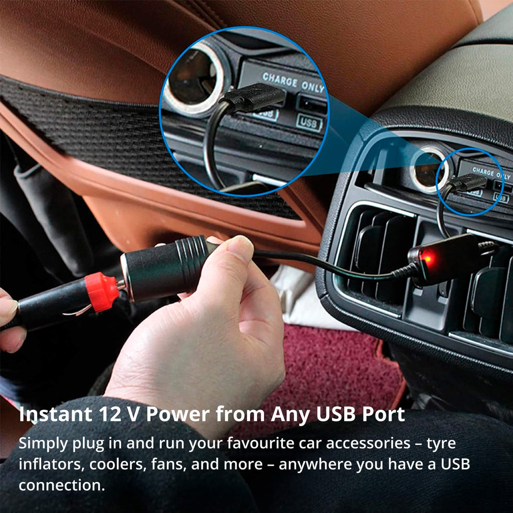 VoltMate 12 V-os aljzatátalakító – bármely USB-portot autós csatlakozóaljzattá alakítja
