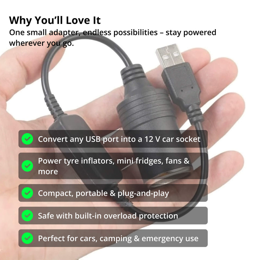 VoltMate 12 V-os aljzatátalakító – bármely USB-portot autós csatlakozóaljzattá alakítja
