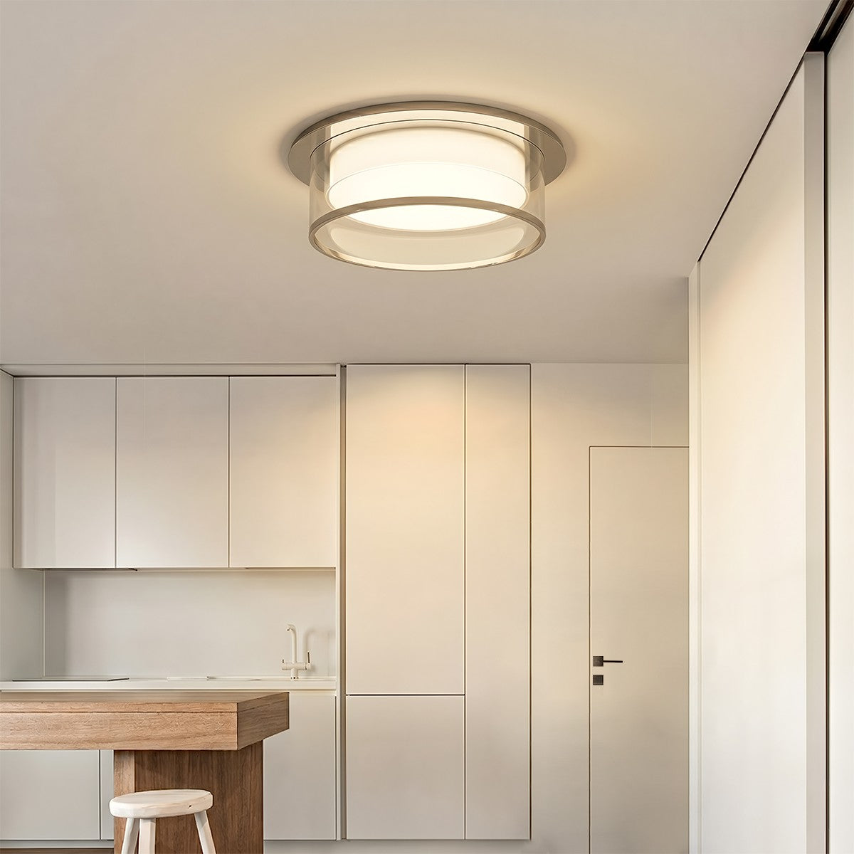 LumenAura Sleek LED Downlight With Acrylic Shade Gold And Silver Finish