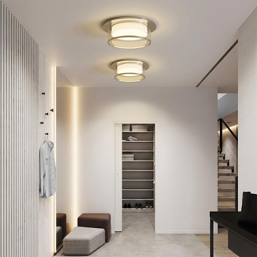 LumenAura Sleek LED Downlight With Acrylic Shade Gold And Silver Finish