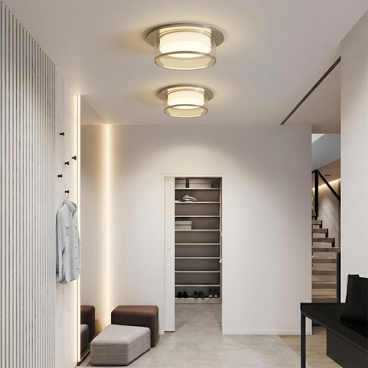 LumenAura Sleek LED Downlight With Acrylic Shade Gold And Silver Finish