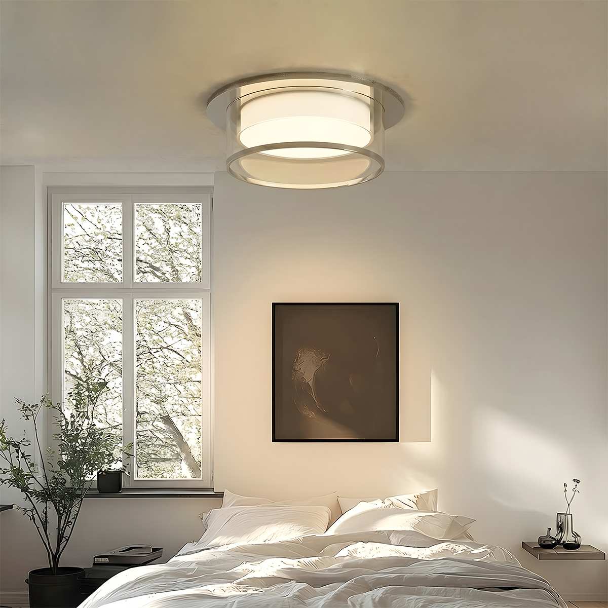LumenAura Sleek LED Downlight With Acrylic Shade Gold And Silver Finish