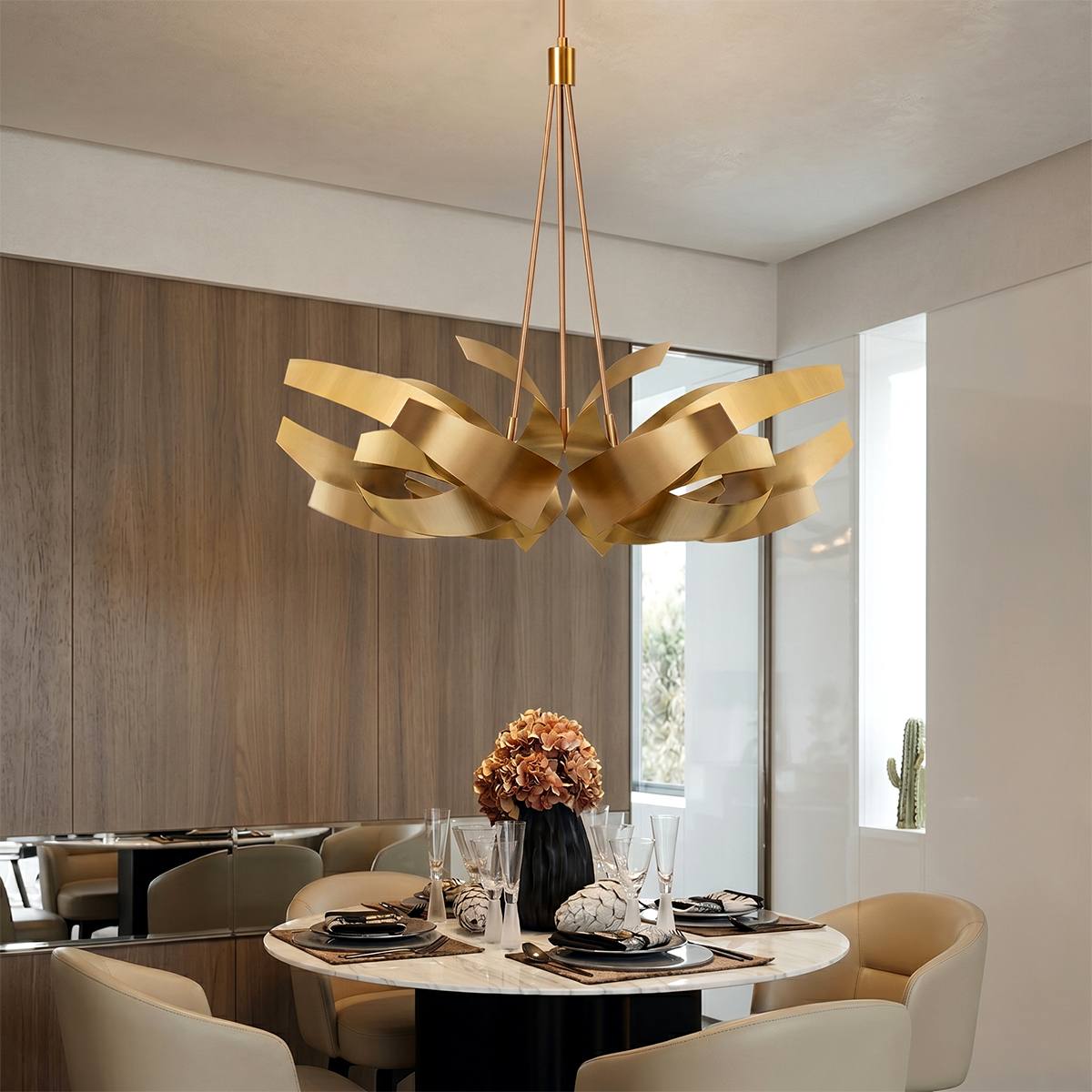 Lumenweave Sculptural Chandelier Forged Metal Finish