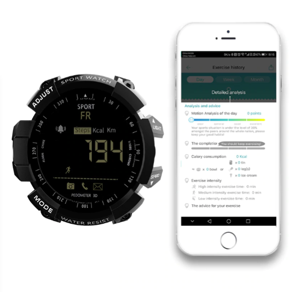 Relógio inteligente Varek Fitness com monitorização diária da atividade e da saúde