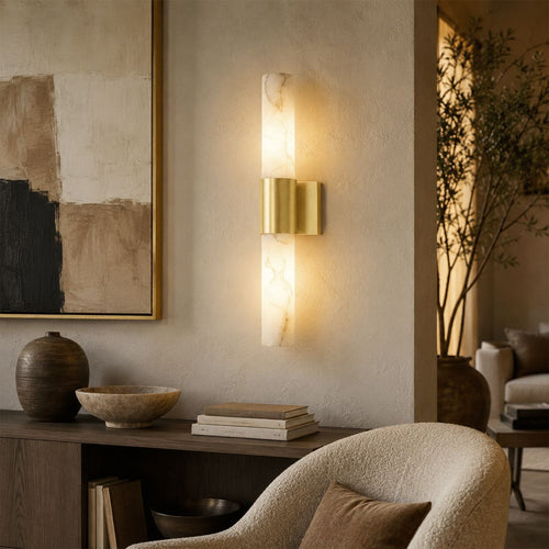 Aurora Copper Marble Wall Light Sconce For Modern Hallways