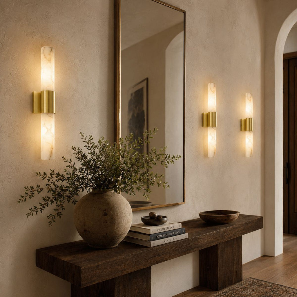 Aurora Copper Marble Wall Light Sconce For Modern Hallways