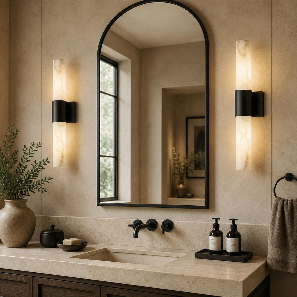 Aurora Copper Marble Wall Light Sconce For Modern Hallways