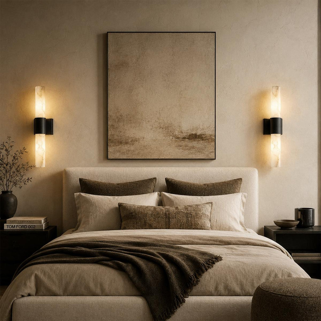 Aurora Copper Marble Wall Light Sconce For Modern Hallways