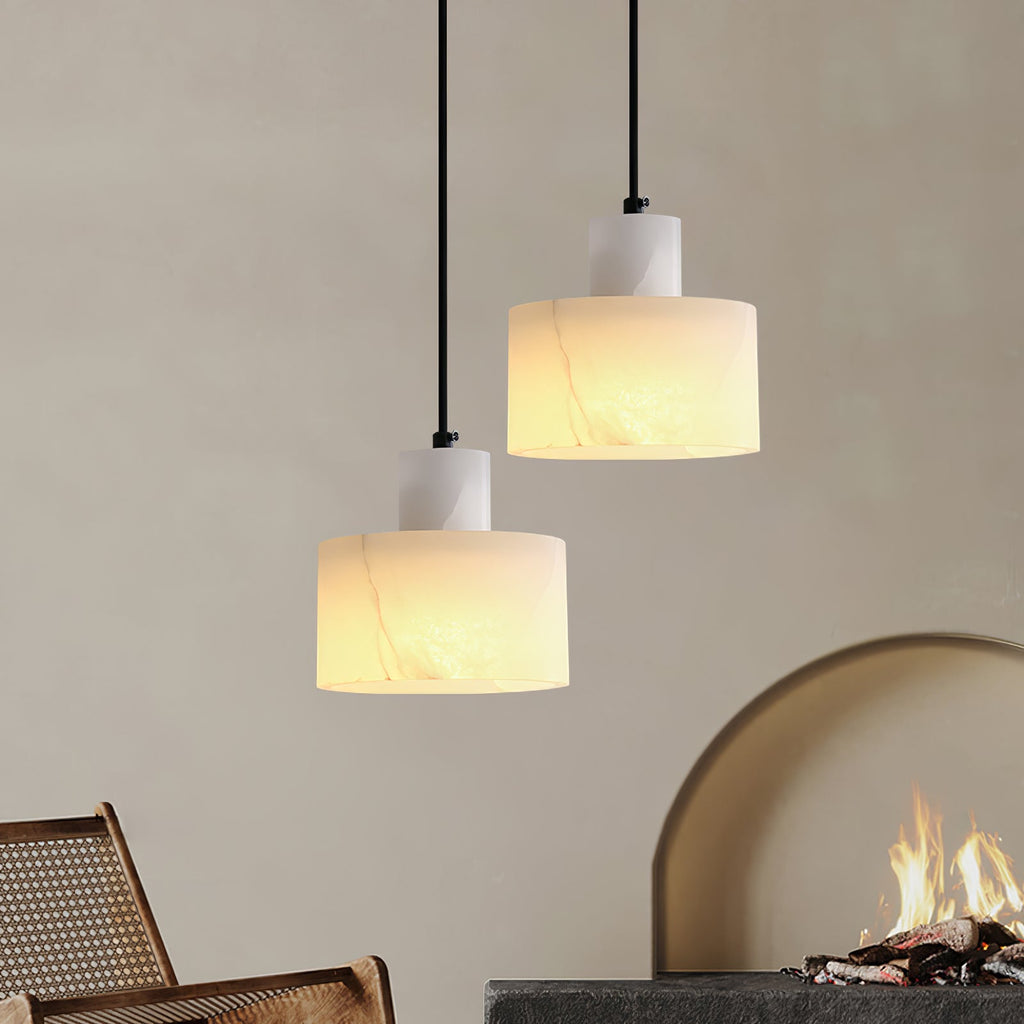 Alabaster  Pendant Lgiht Dual Cylindrical | Fioriscas