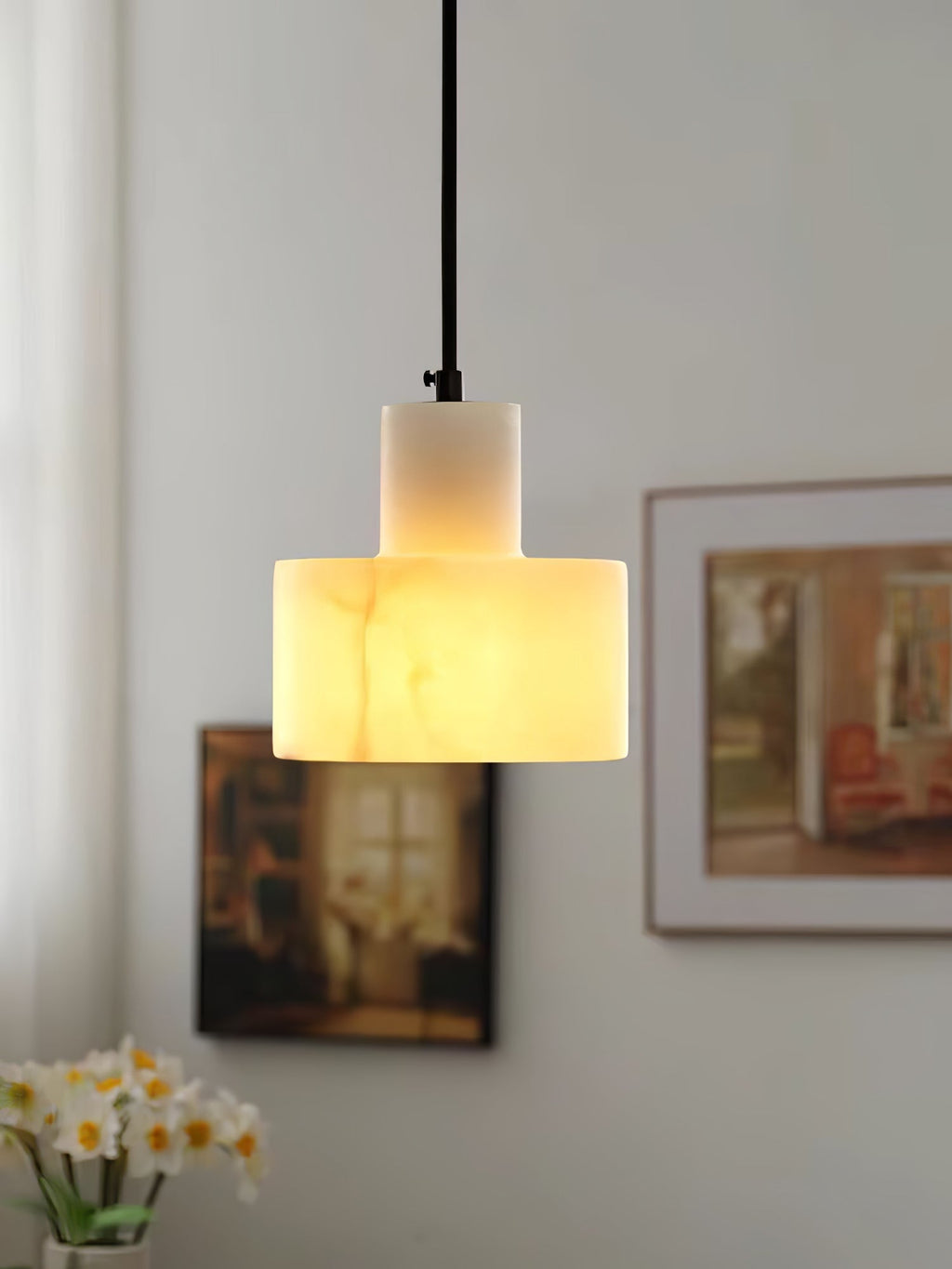 Alabaster  Pendant Lgiht Dual Cylindrical | Fioriscas