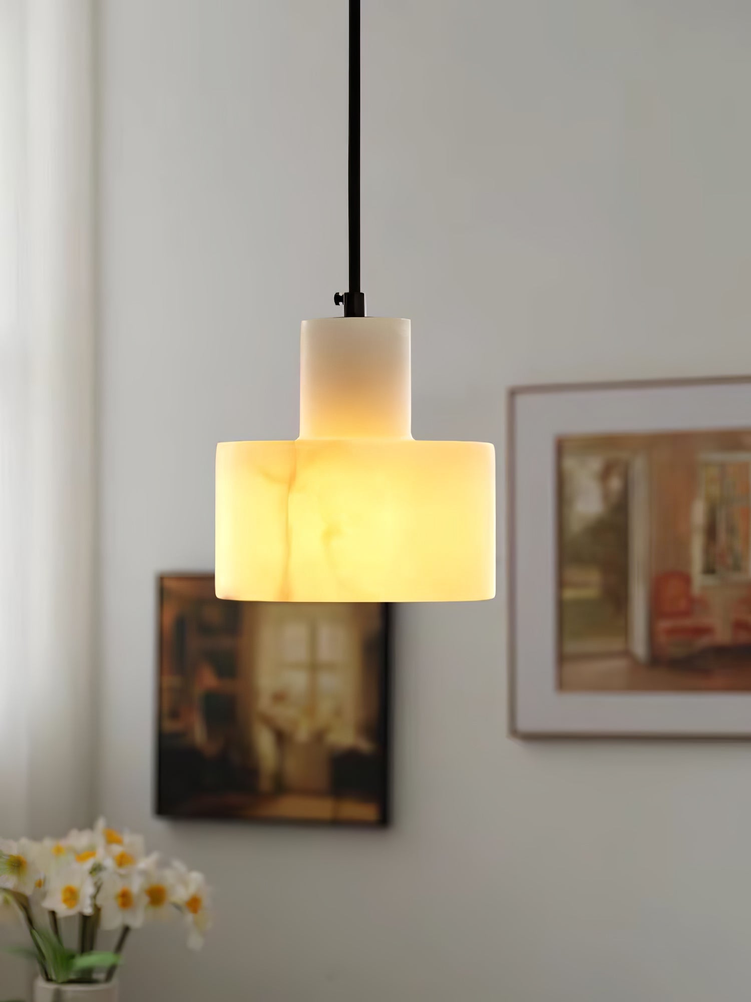 Alabaster  Pendant Lgiht Dual Cylindrical | Fioriscas