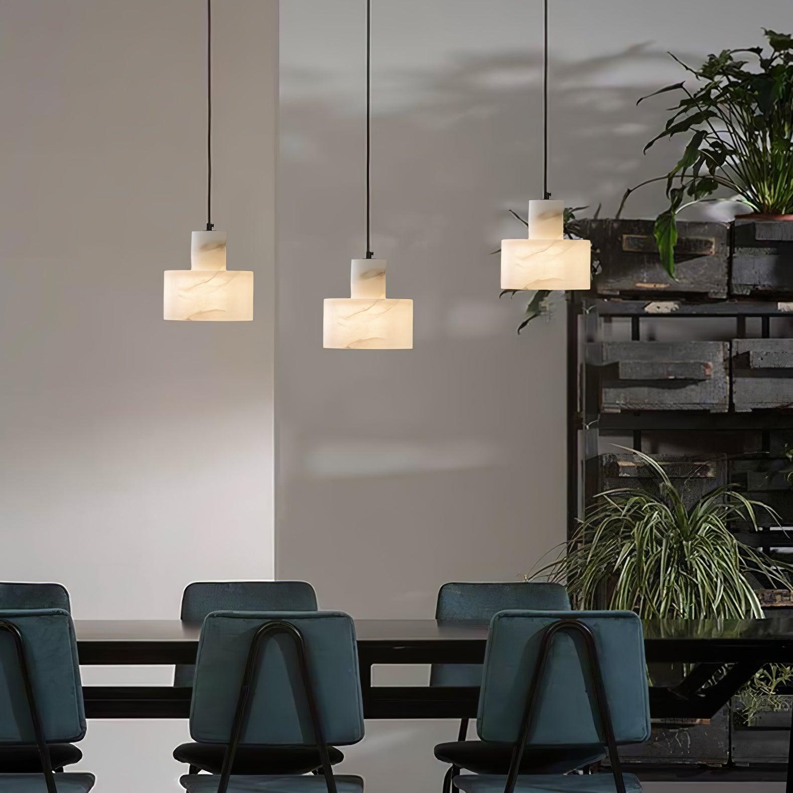 Alabaster  Pendant Lgiht Dual Cylindrical | Fioriscas