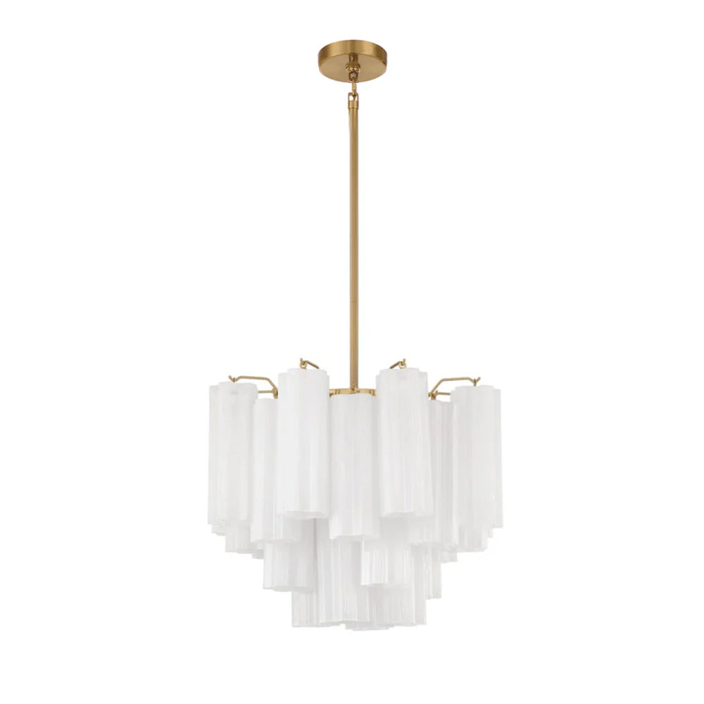 Lustra Murano Chandelier Glass Tube Layered Amber | Fioriscas