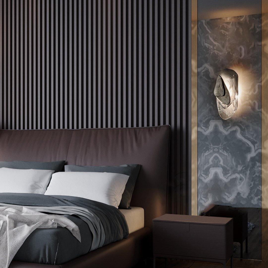 Beatrice Artistic Black Glass Wall Lamp | Fioriscas