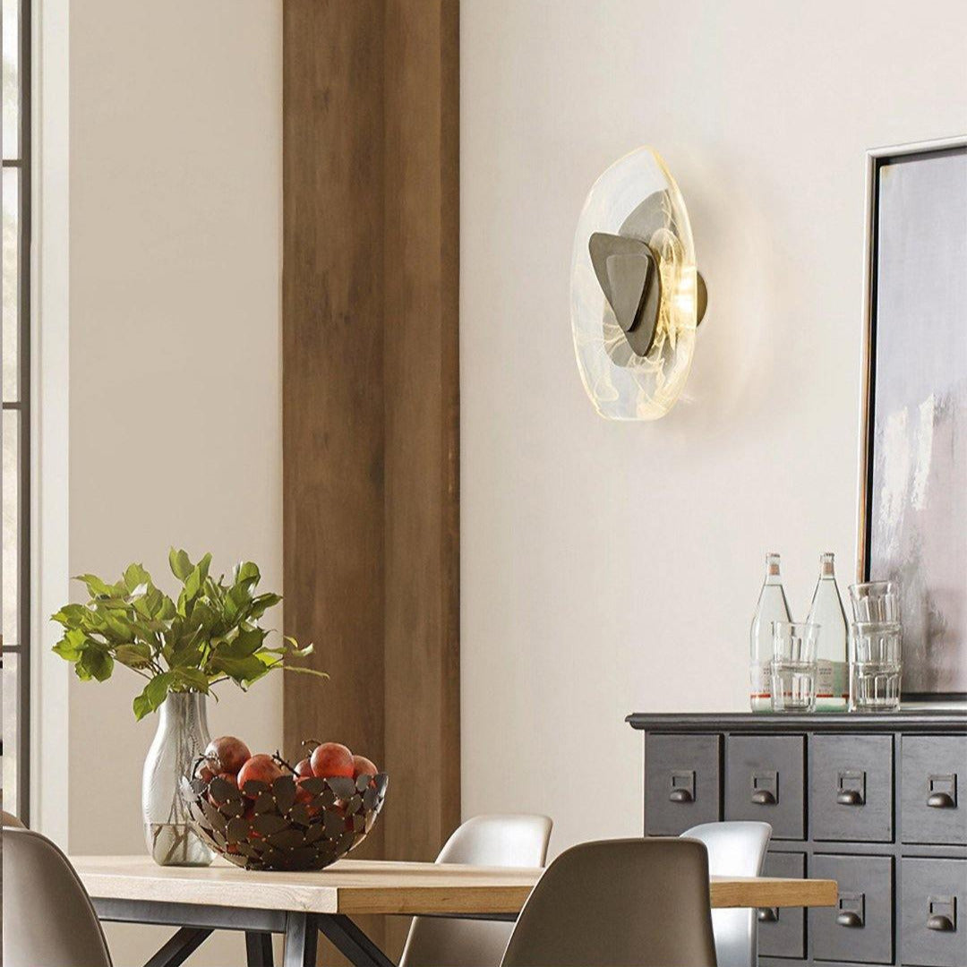 Beatrice Artistic Black Glass Wall Lamp | Fioriscas