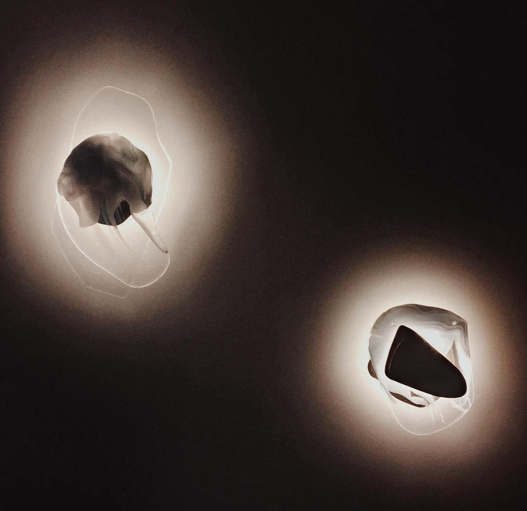 Beatrice Artistic Black Glass Wall Lamp | Fioriscas