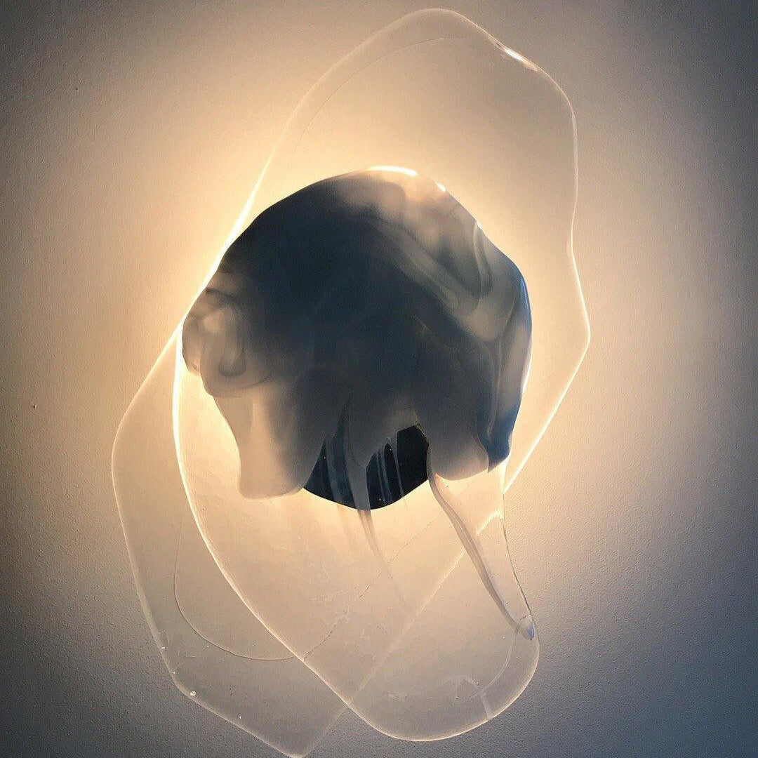 Beatrice Artistic Black Glass Wall Lamp | Fioriscas