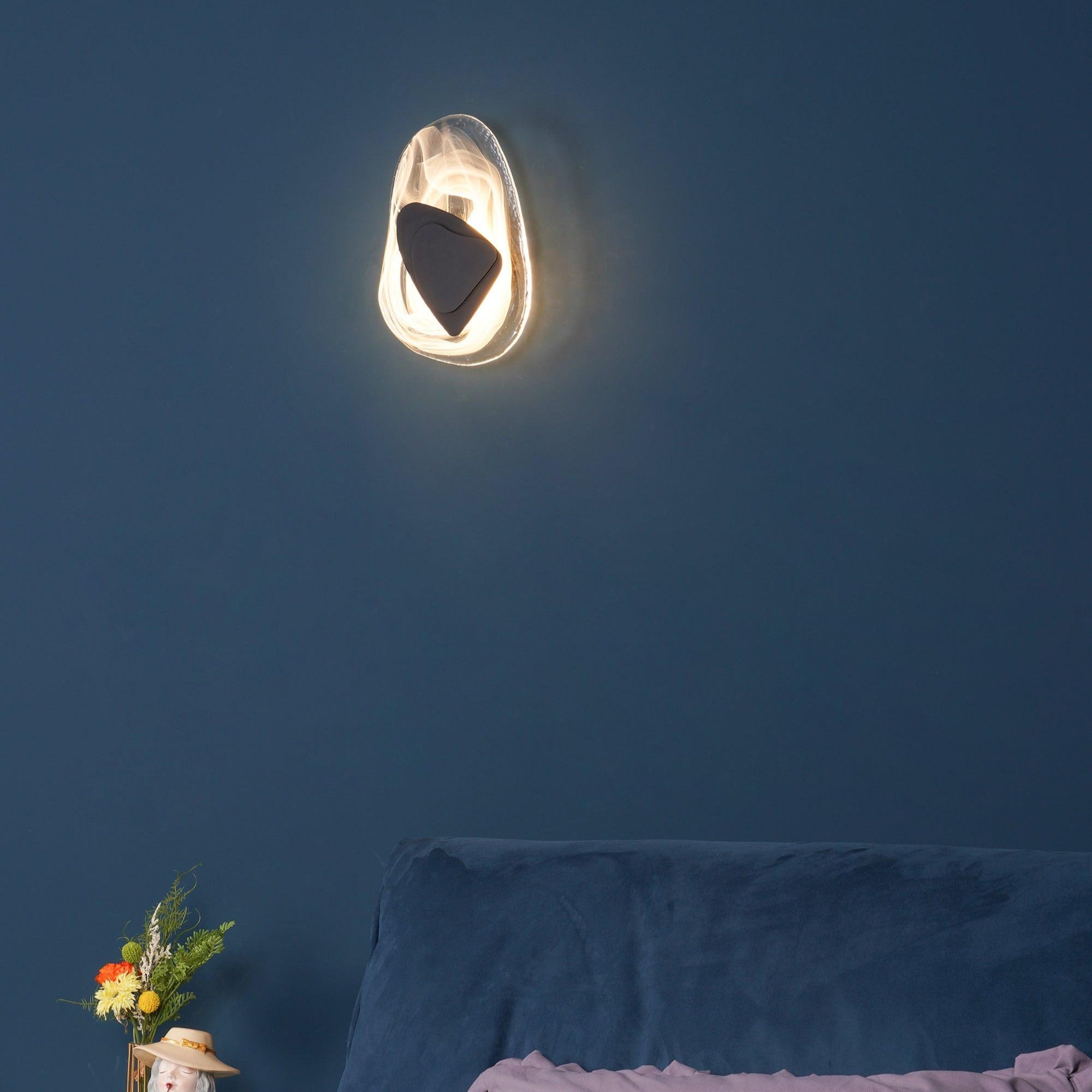 Beatrice Artistic Black Glass Wall Lamp | Fioriscas