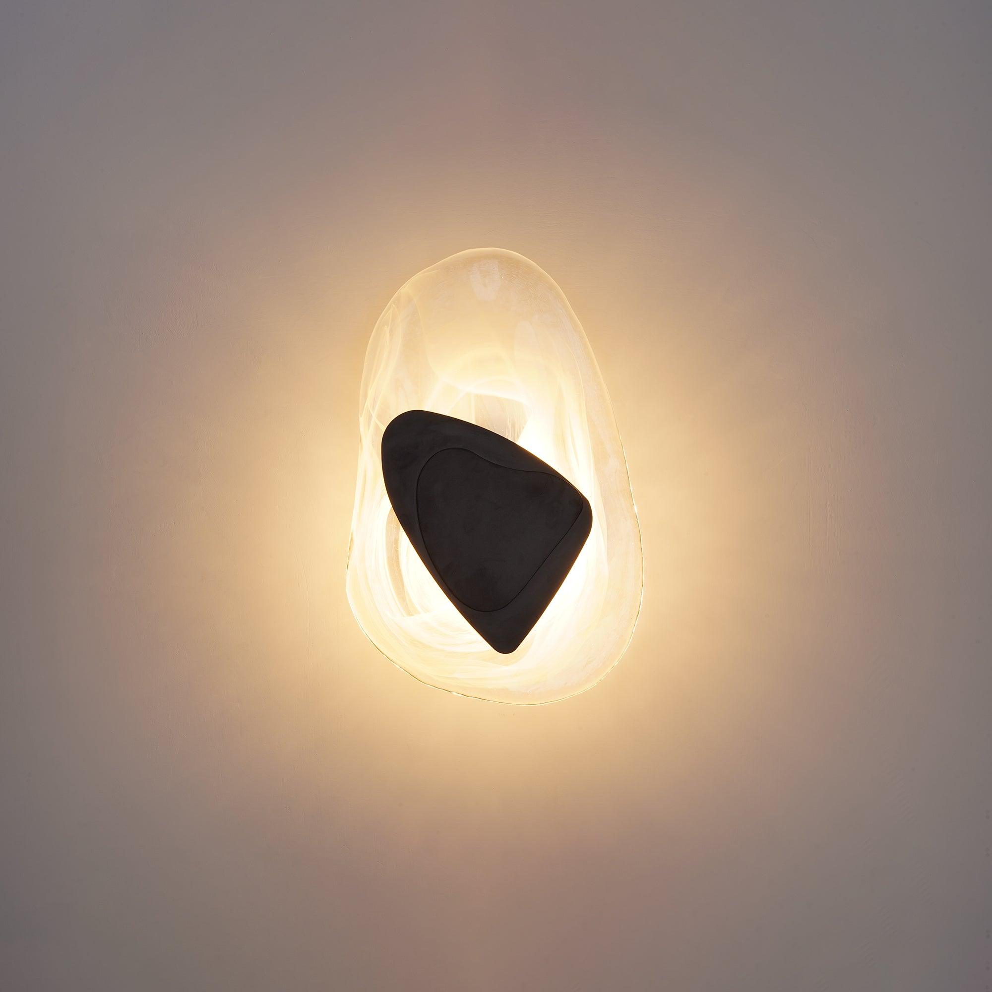 Beatrice Artistic Black Glass Wall Lamp | Fioriscas
