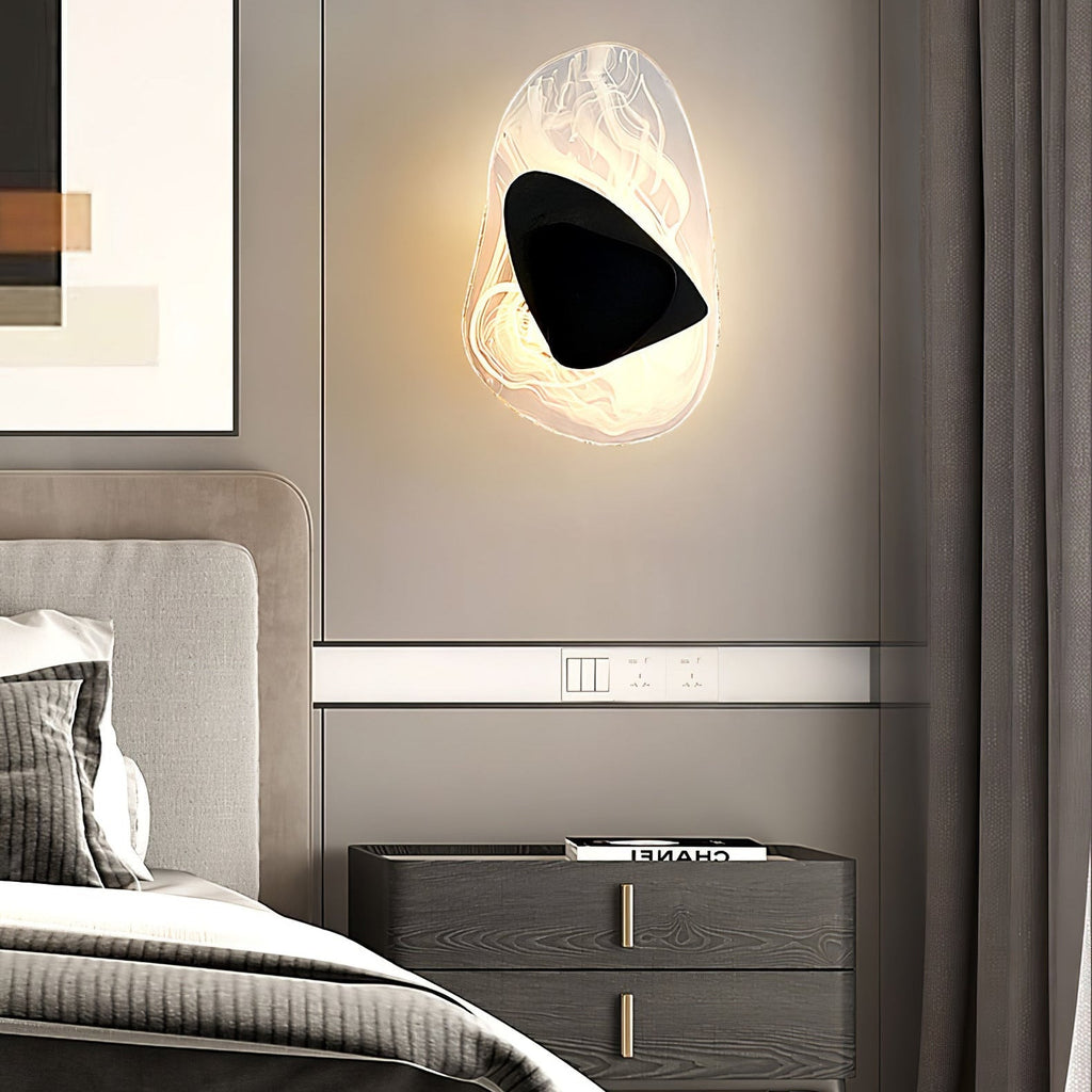 Beatrice Artistic Black Glass Wall Lamp | Fioriscas