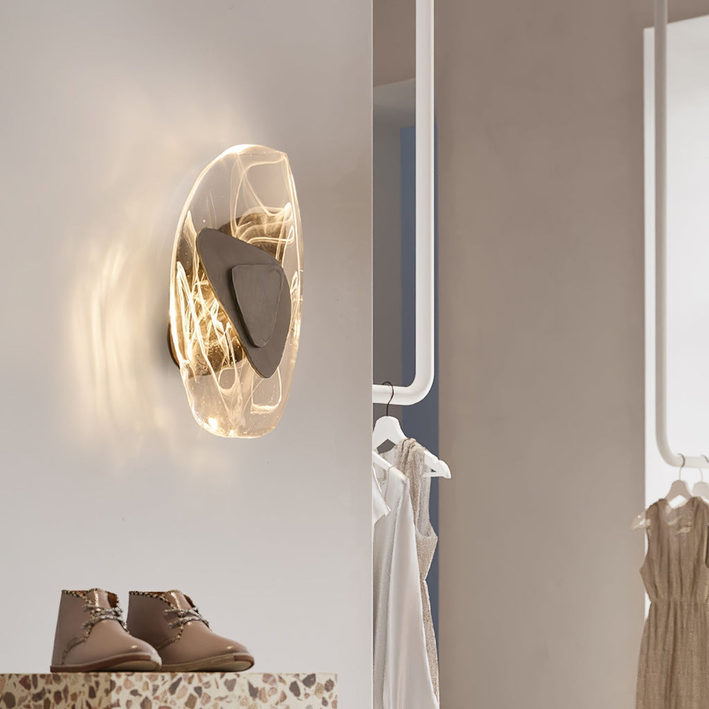 Beatrice Artistic Black Glass Wall Lamp | Fioriscas