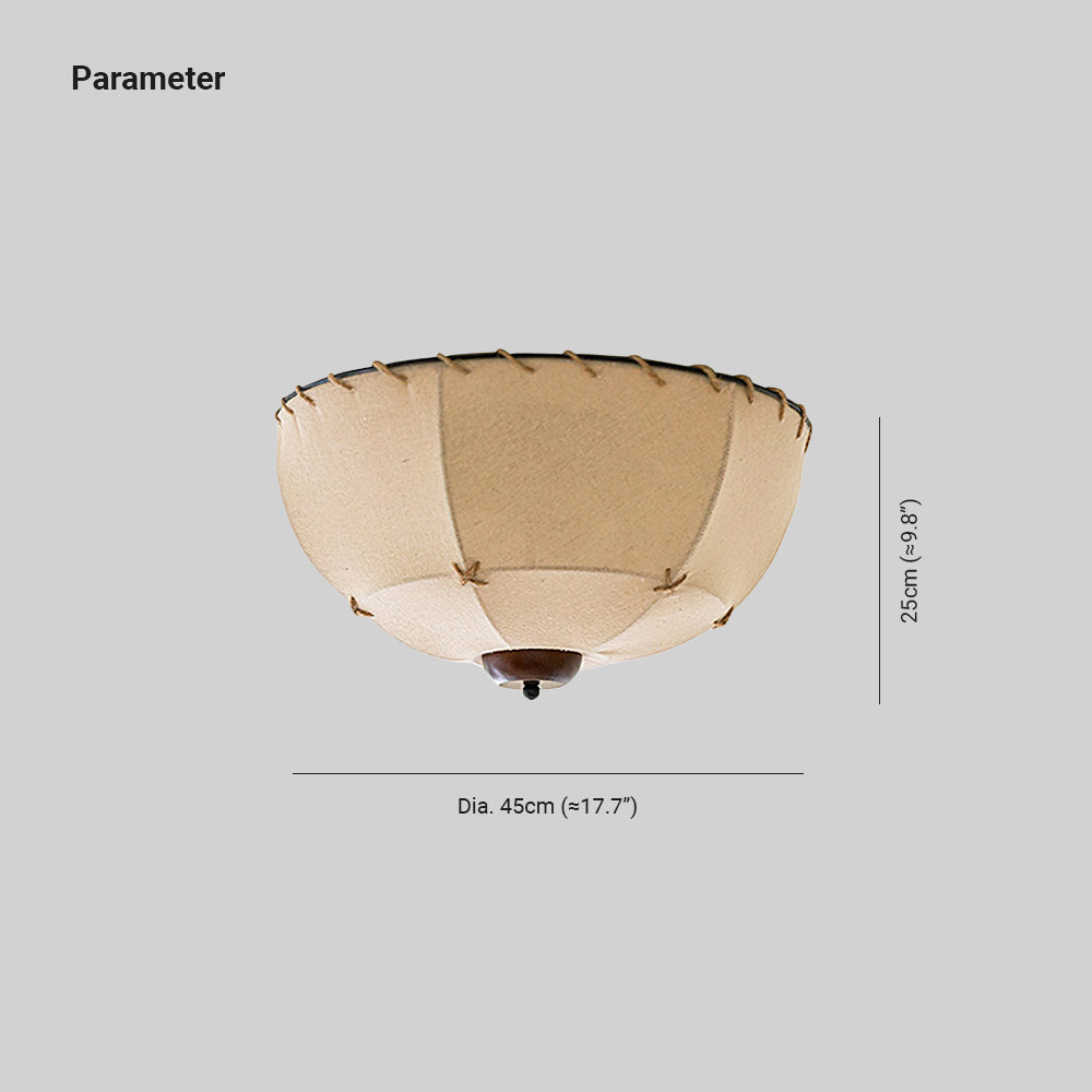 Ceiling Light Handcrafted Shade Wood and Fabric Rustic Fixture | Fioriscas