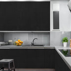 Papel tapiz negro autoadhesivo con aspecto de madera para renovaciones interiores modernas - Fioriscas