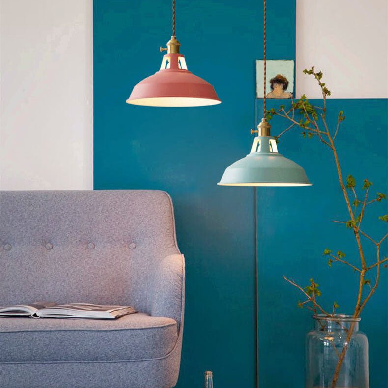 Retro Steel Barn Pendant Light for Dining Areas & Loft Interiors - Fioriscas