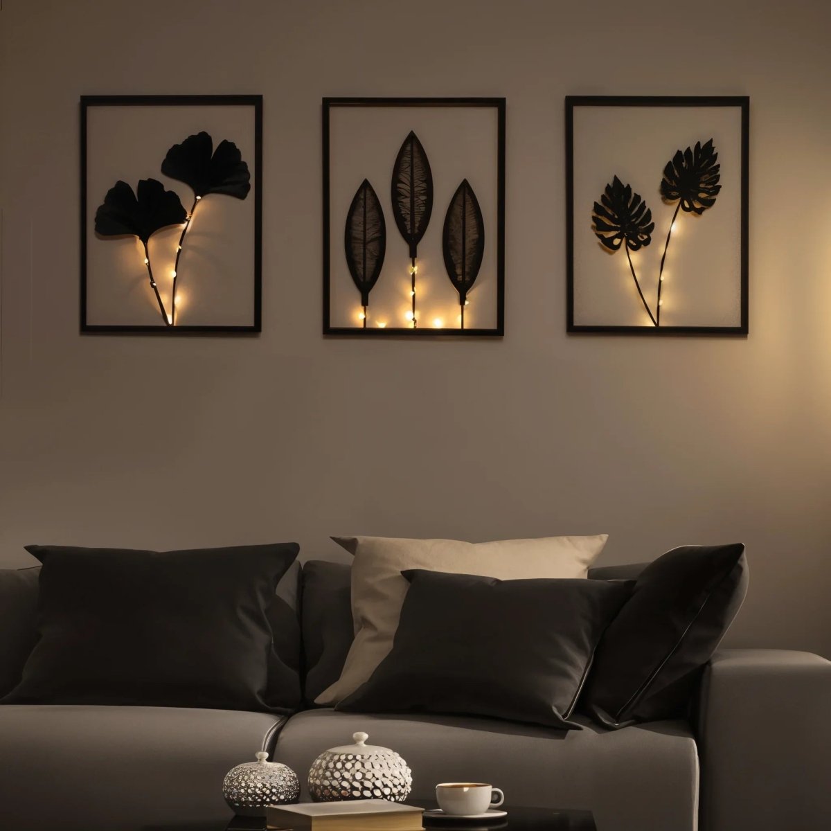 Color-changing LED frame lamp set for atmospheric interior decoration - Fioriscas