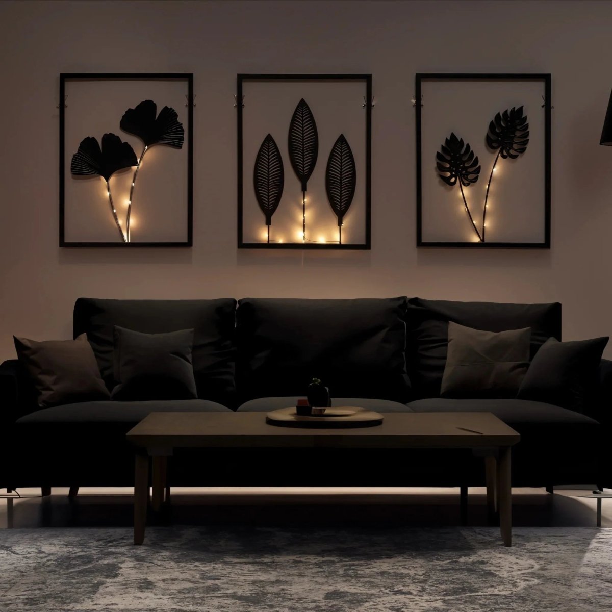 Color-changing LED frame lamp set for atmospheric interior decoration - Fioriscas