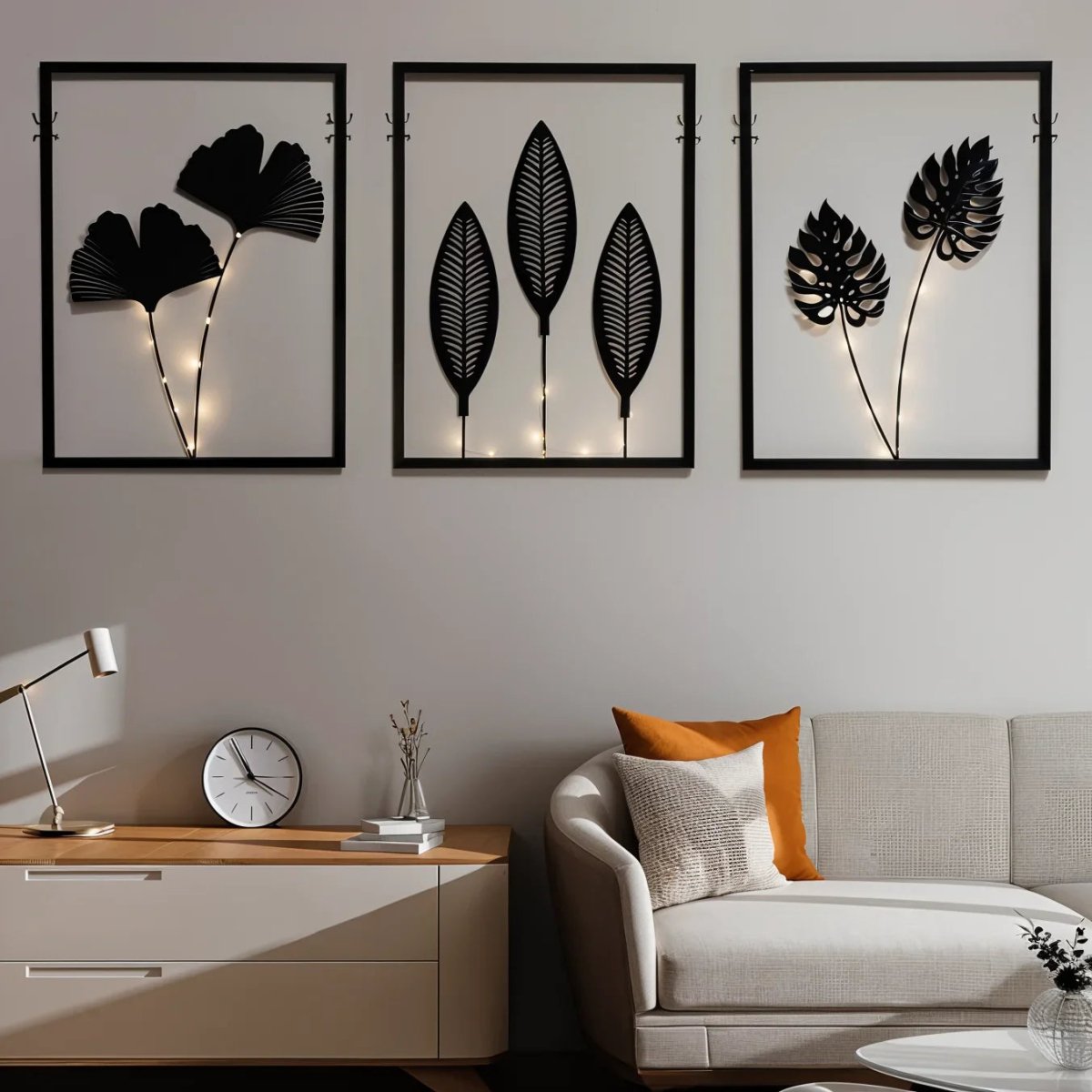 Color-changing LED frame lamp set for atmospheric interior decoration - Fioriscas