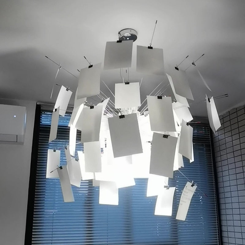 Candeeiro suspenso Ingo Maurer Zettel'z 6 | Candeeiro de papel personalizável, luminária suspensa de notas DIY