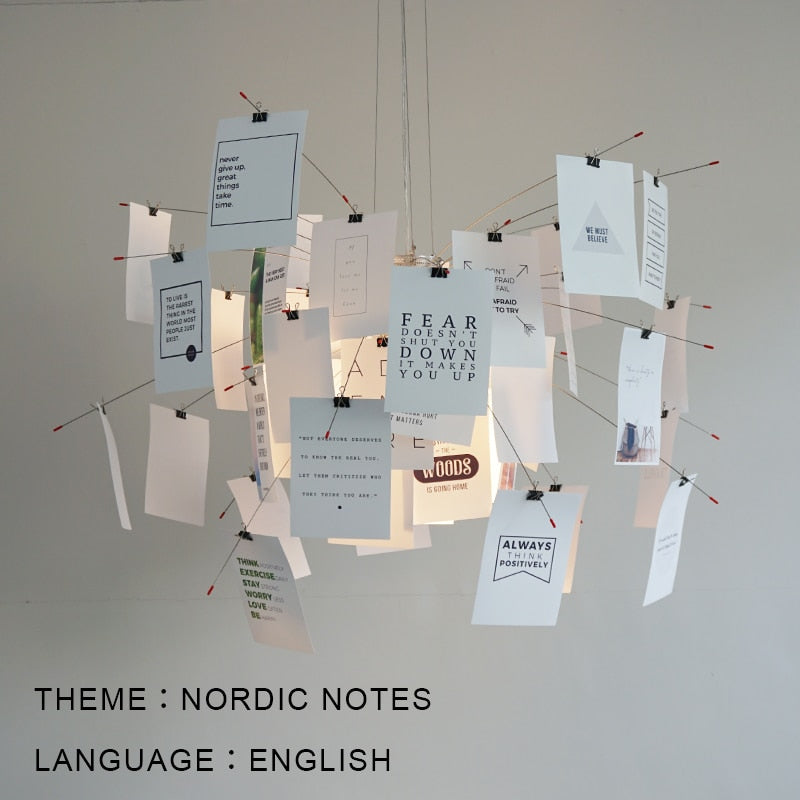 Candeeiro suspenso Ingo Maurer Zettel'z 6 | Candeeiro de papel personalizável, luminária suspensa de notas DIY