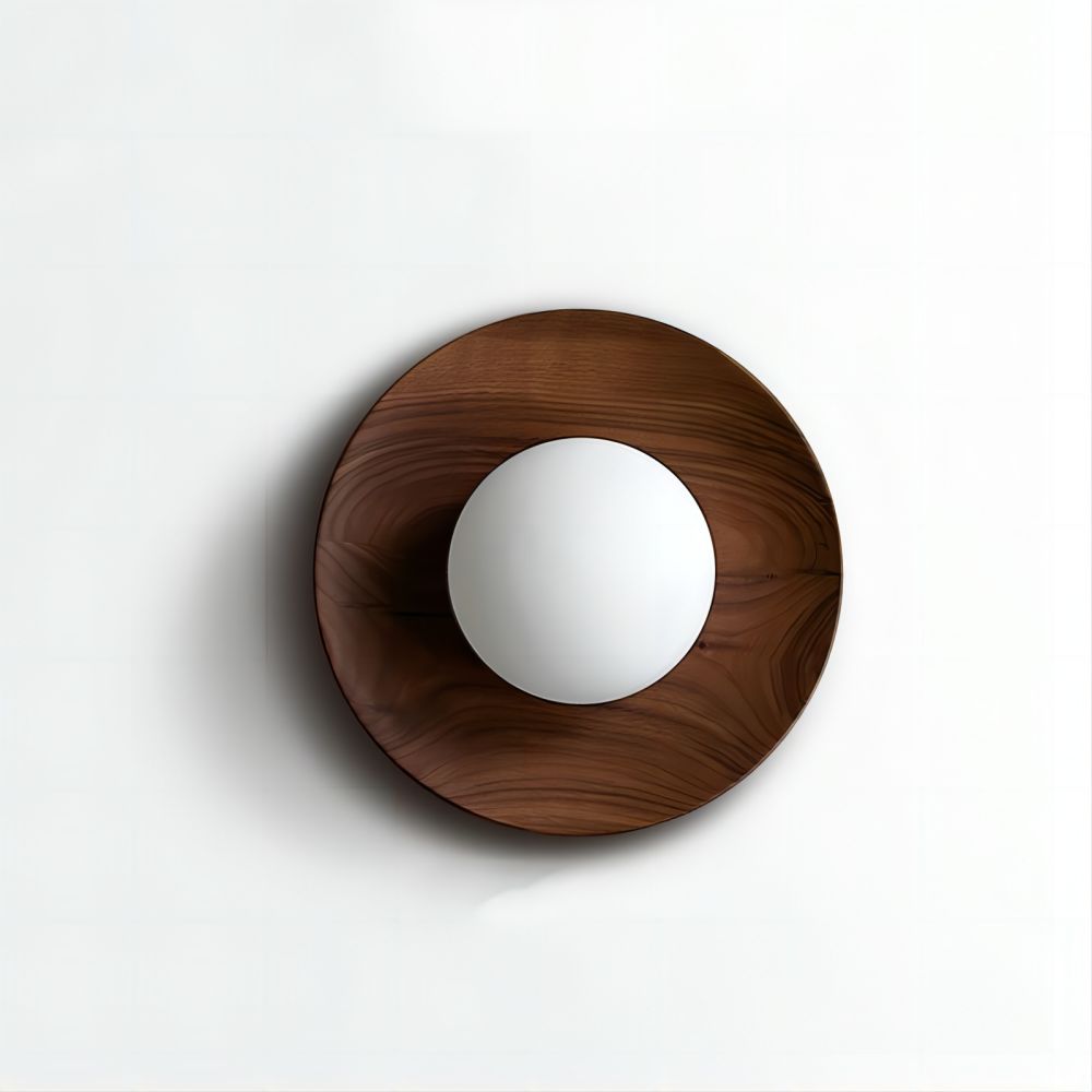 Aurelo Wood & Glass Wall Sconce, Crisp White Modern Accent
