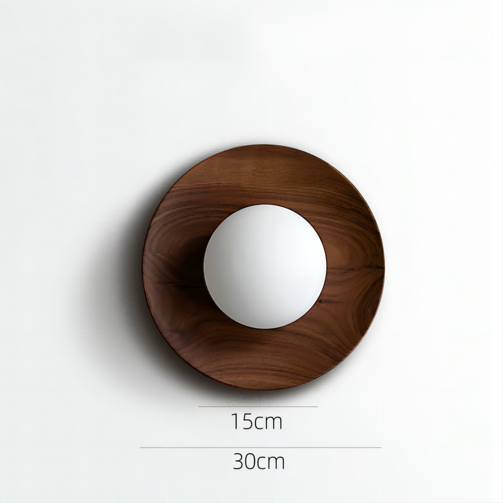 Aurelo Wood & Glass Wall Sconce, Crisp White Modern Accent