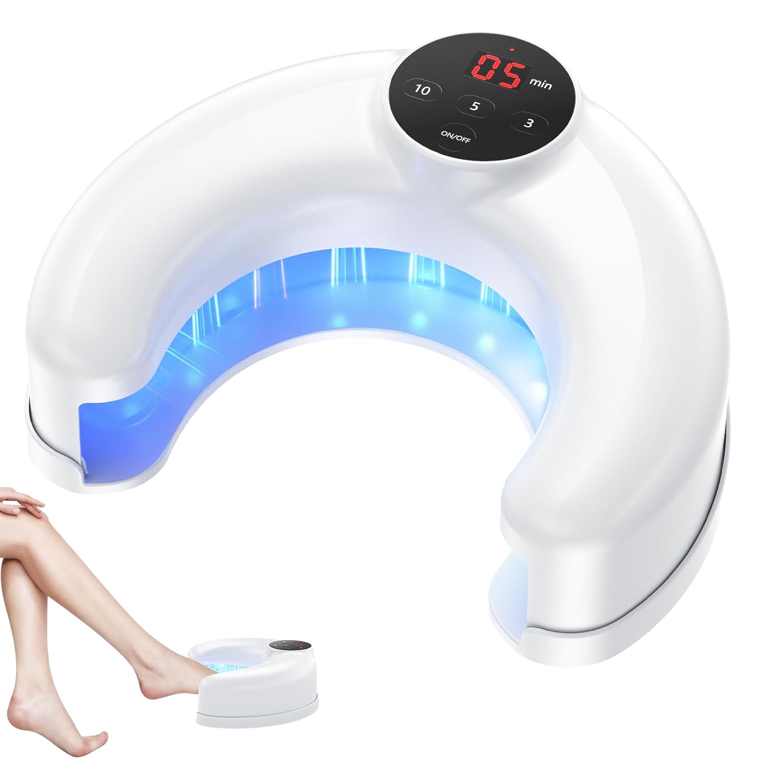 Dispositivo de luz para el cuidado de uñas con clip, doble haz de 905 nm y 470 nm, recargable