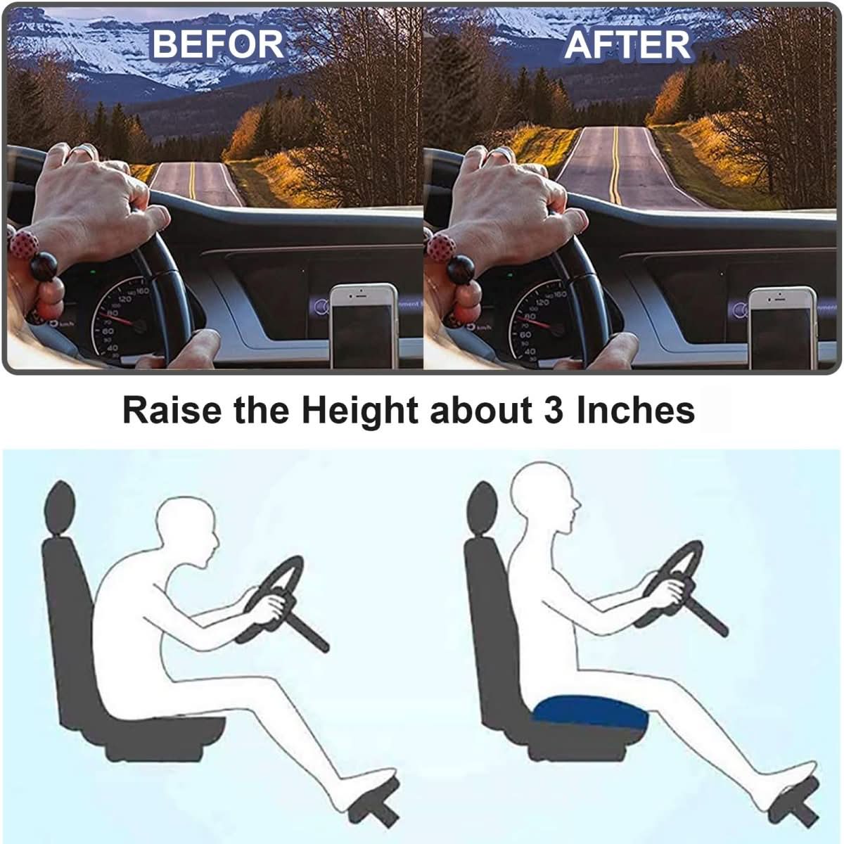 Ergonómikus autós ülés párna jobb kilátásért és kényelemért - Fioriscas