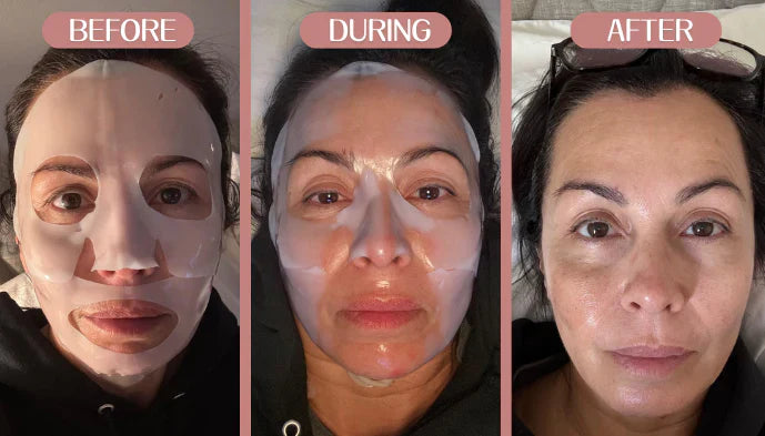 Máscara facial hidratante de biocolagénio da NysaGlow, reforço de luminosidade durante a noite
