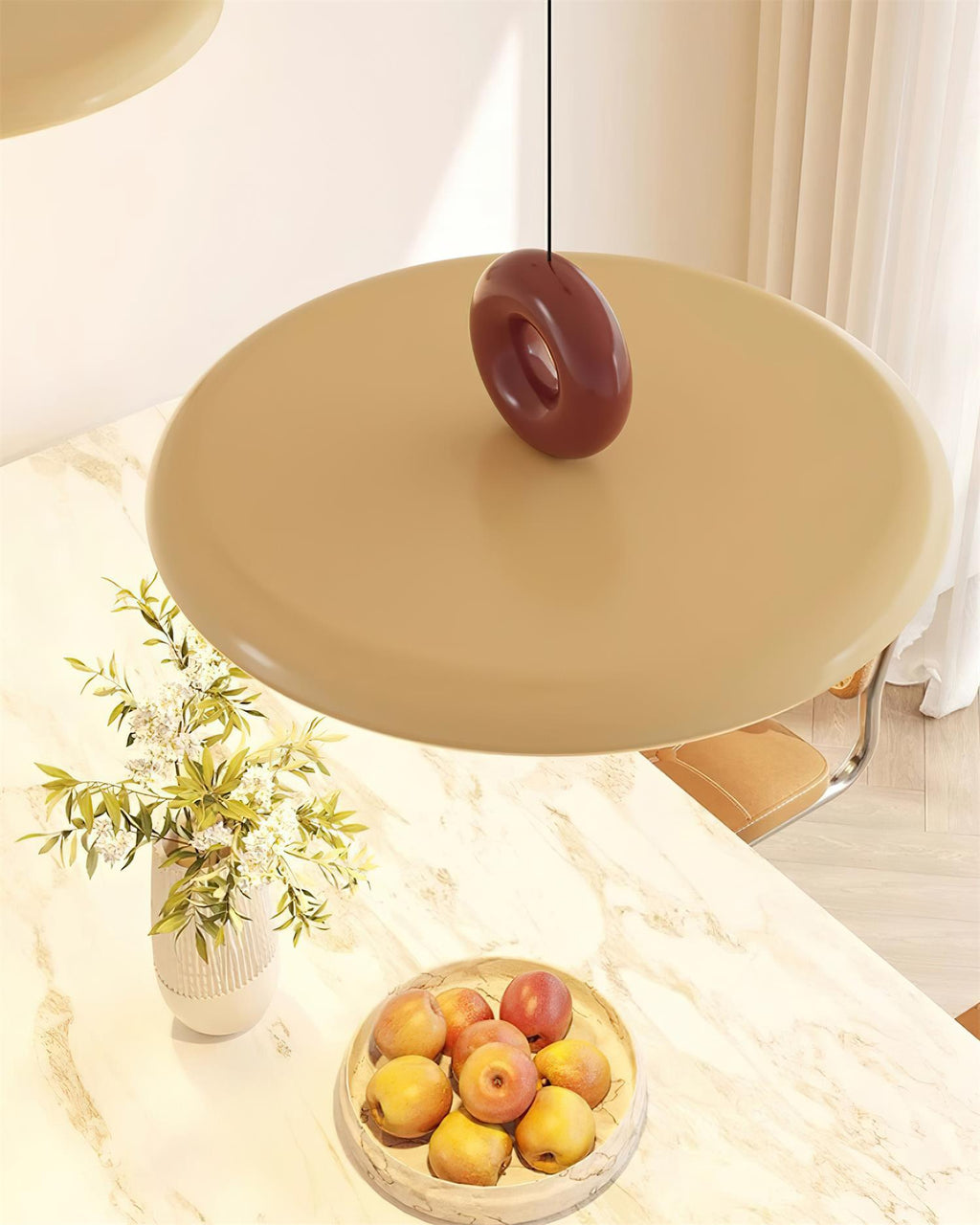 Pendant Lamp Disc with Loop Detail Ambient Minimalist | Fioriscas