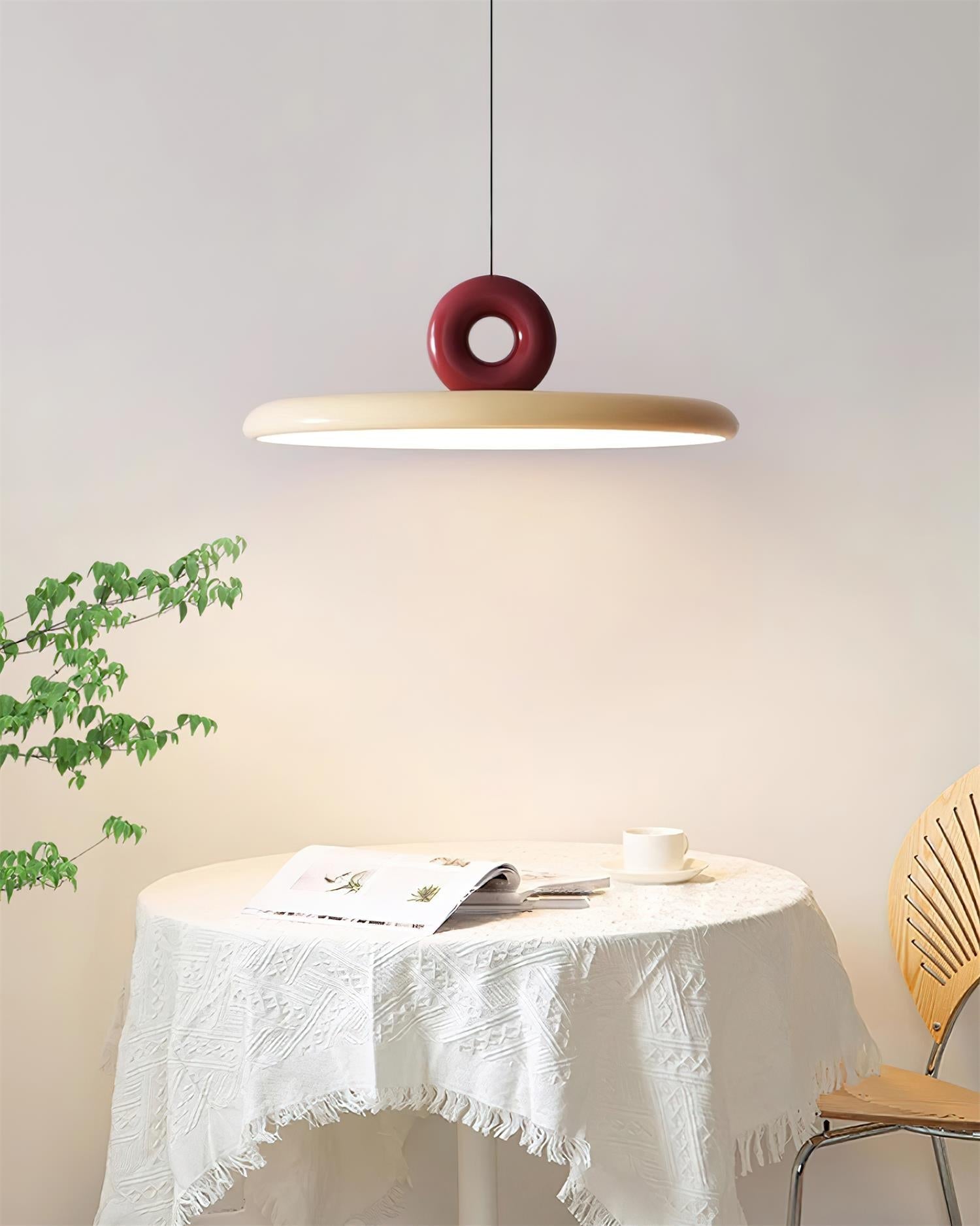 Pendant Lamp Disc with Loop Detail Ambient Minimalist | Fioriscas