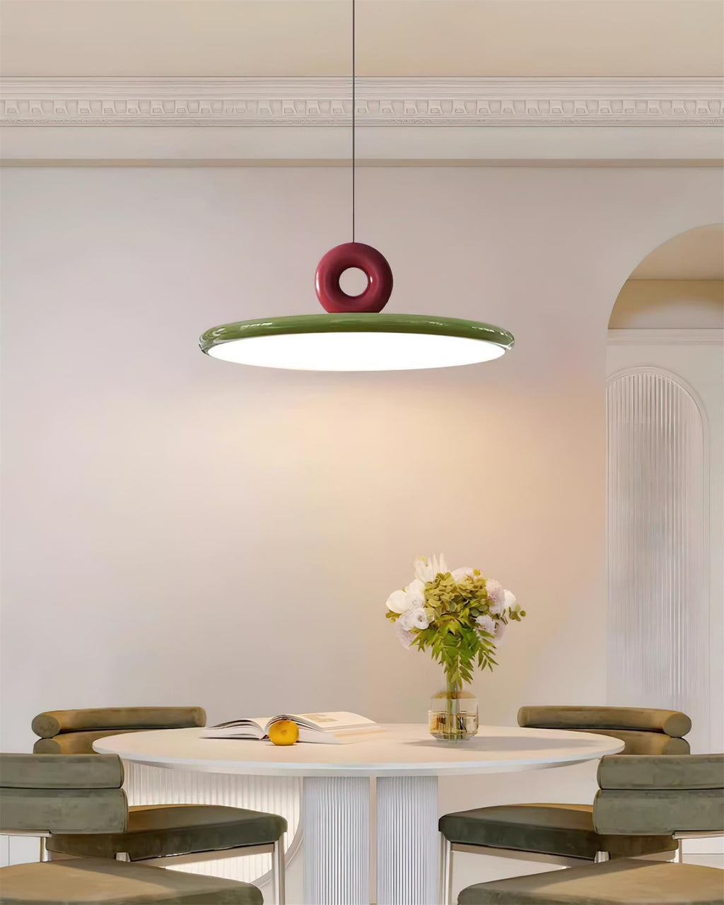 Pendant Lamp Disc with Loop Detail Ambient Minimalist | Fioriscas